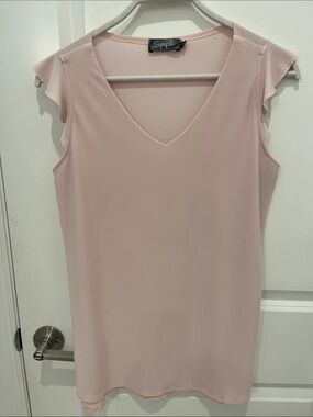 Sympli Soft Blush Pink V-Neck Flutter Sleeve Camisole